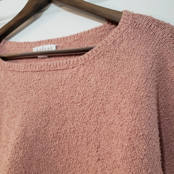 Velvet Graham + Spencer Womens XL Nabi Knit Crop Boxy Sweater Long Sleeve Pink - Picture 3 of 9